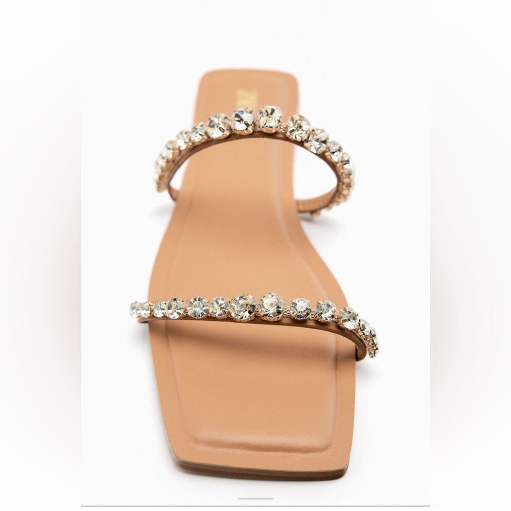 Zara Rhinestone Flat Sandal
